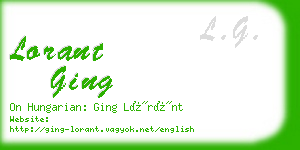 lorant ging business card